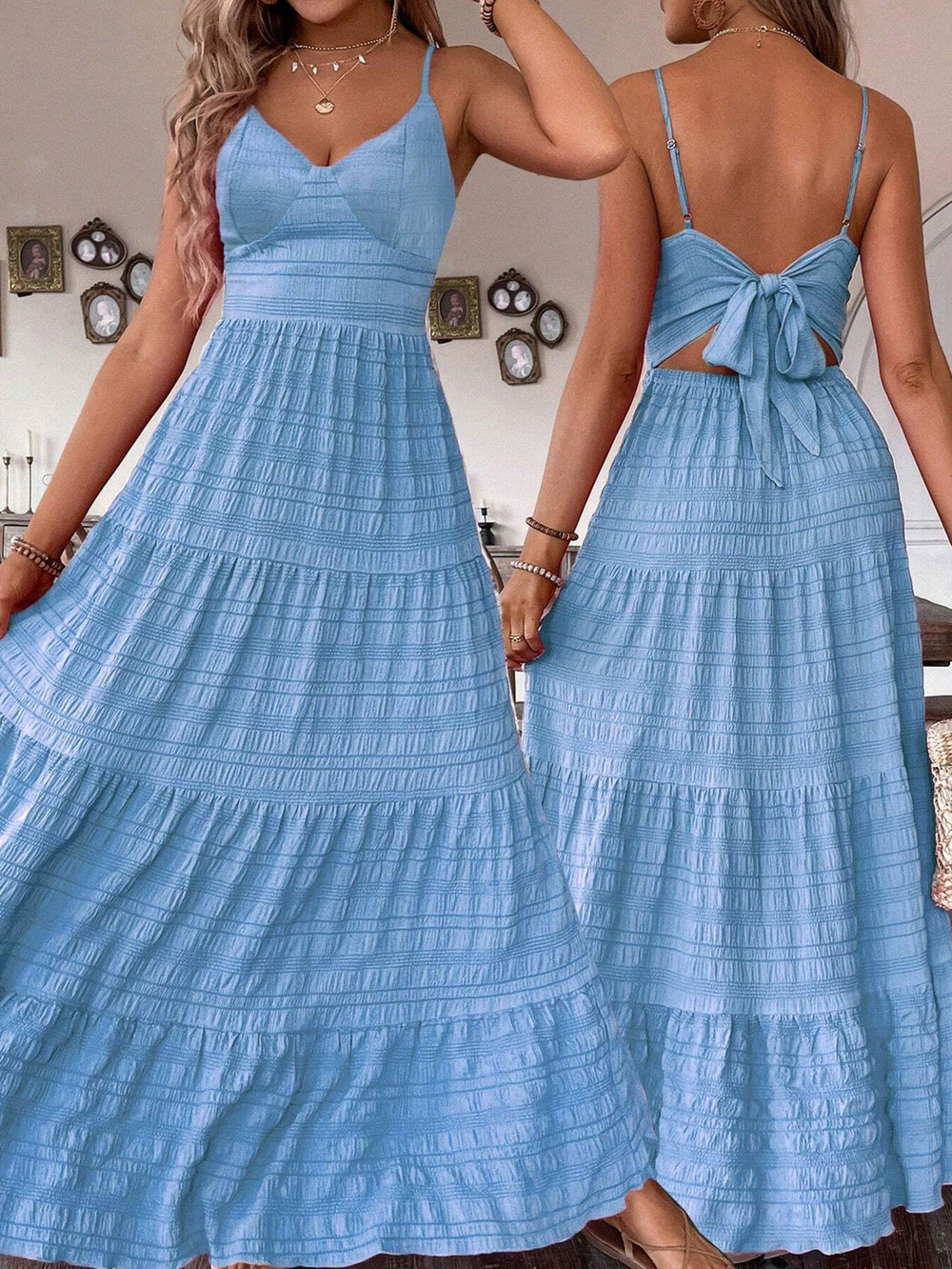 ZARA Summer Elegant Solid Spaghetti Strap A-Line Dress